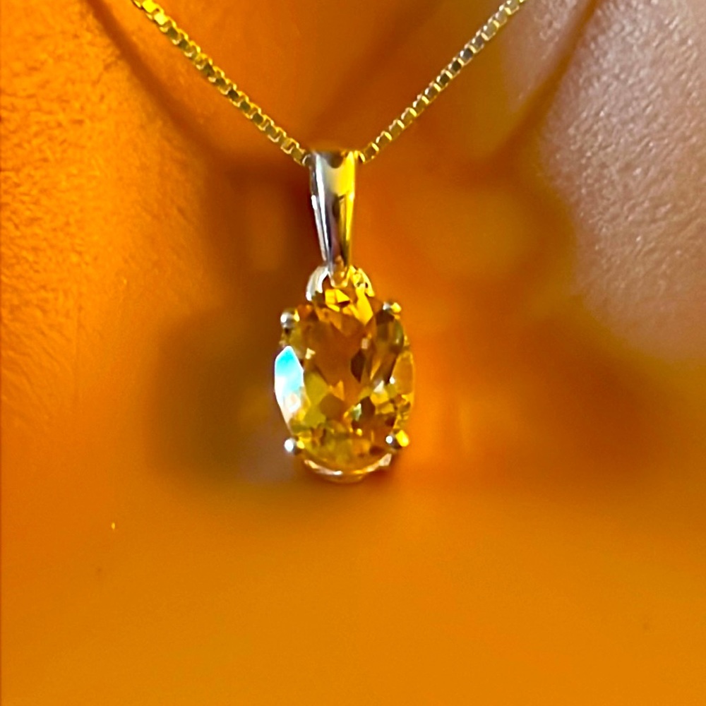 Citrine 925 Sterling Silver Necklace